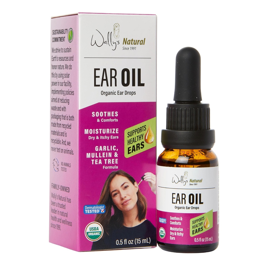 Wally's natuurlijke biologische oorolie, 0,5 Ounce
