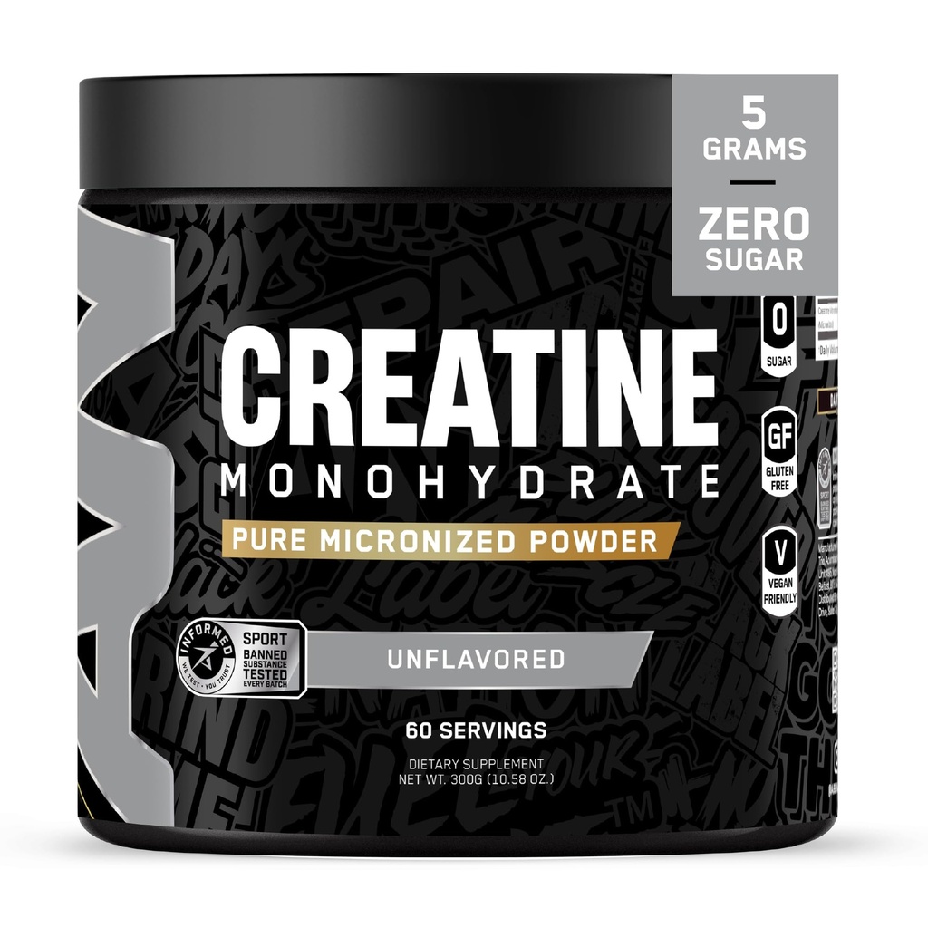 All Black Everything Creatine Monhydraat 60 Servings Onopge smaakte 