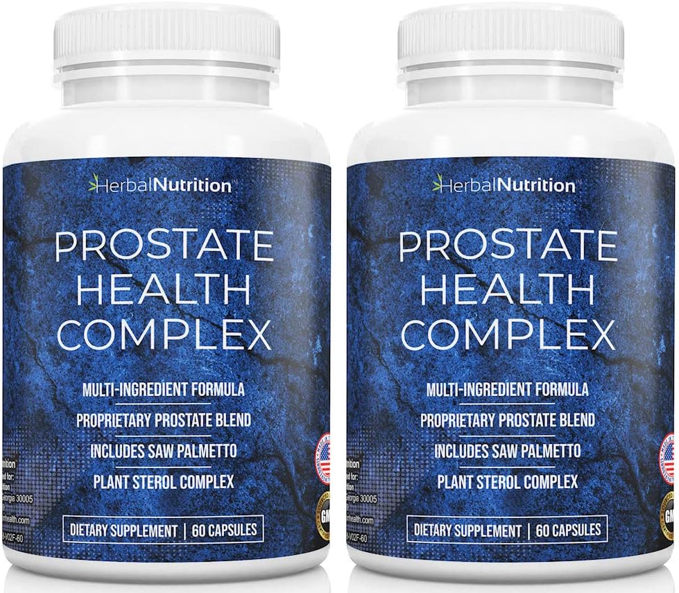 Prostaat Gezondheid Supplement voor mannen Een complex met Saw Palmetto Multi-Ingrediënt Formule, 30 synergistische vitamines en kruiden ter ondersteuning van prostaat en urine Tract gezondheid, twee flessen verpakking 40 dagen aanbod!