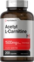 Horbäach Acetyl-L-Carnitine 1500mg 200 Capsules Extra Sterkte Supplement