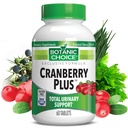 Botanic Choice Cranberry Plus Totale Urinaire Ondersteuning - Urinaire Tract Gezondheid voor vrouwen en mannen met Cranberry Concentrate, Uva Ursi, Buchu, Calcium - 60 tabletten