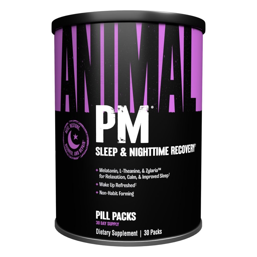 Dier PM - Slaaphulp voor volwassenen Non-habit vormen Ontspanning Verbeteraar en Mood Ondersteuning met Melatonine, L-Theanine, Zylaria, Zink, Magnesium, Vitamine B6, GABA + AKG Anabole Stack Supply, 30 Tellen
