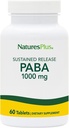 Natures Plus PABA, Sustained Release (para-Aminobenzoëzuur) - 1000 mg, 60 Vegetarische tabletten - Skin Health Support Supplement, bevordert energieproductie - Glutenvrije - 60 porties