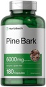 Extrait d'écorce de pin Horbäach $ 6000 mg $ 180 Capsules $ Standardisé pour contenir 75% Proanthocyanidines $ Non-OGM, Supplément sans gluten $ Haute puissance