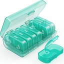 AUBON XL Weekly pil Organizer 2 keer per dag, pil doos 7 dag met one-side grote openingen voor gemakkelijk te gebruiken, Cyan AM PM pil geval voor medicatie, vitamines, visolie, supplementen