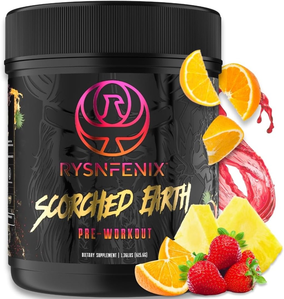 Poudre de pré-entraînement pour la terre brûlée - Énergie et focus avec caféine à double source, Nootropics. Pompes de Citrulline, Beta Alanine, Nitrosigine®, GlycerPumpTM (Tropical Punch)