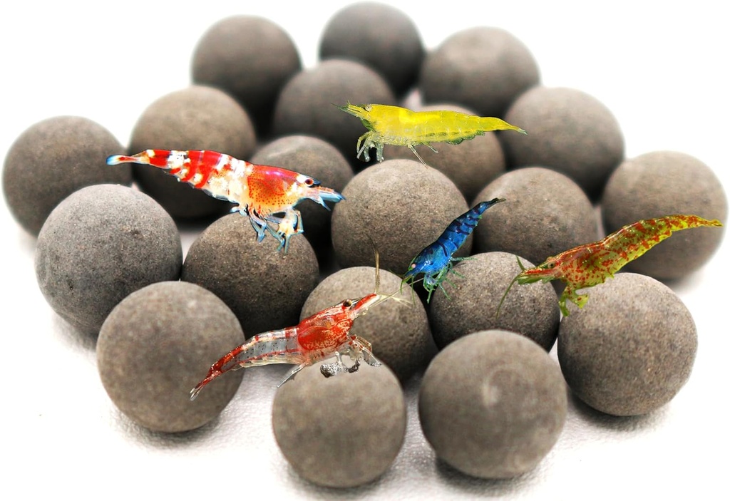 Awesome Industries Betta & Shrimp Toermalijn Mineral Balls Aquarium Water Conditioner Meer dan 30 elementen Verbetert Waterkwaliteit, pH-balans, Gezondheid, Kleur & Fokken (20 Pack Regular)