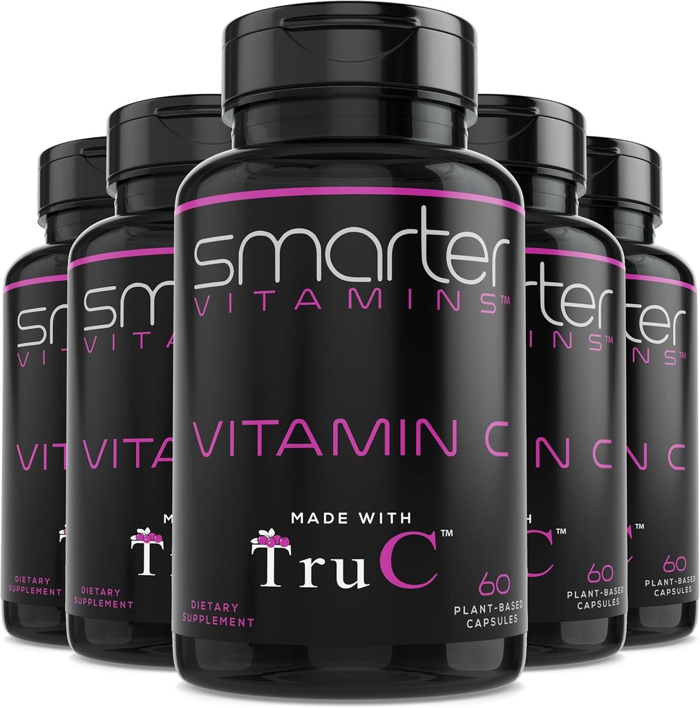 (5 verpakkingen) Raw Whole Food Vitamin C from Berrys, Premium Antioxidants, Bioflavonoids & Polyfenols, 300 Vegan Capsules