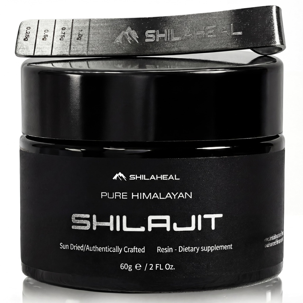 Shilajit authentique Himalayan Shilajit résine pour les hommes et les femmes, haute teneur en acide fulvic, énergie et stamina, support immunitaire, 85+ minéraux traces, laboratoire testé résine chilajit biologique, 100% naturel, 60 Grams