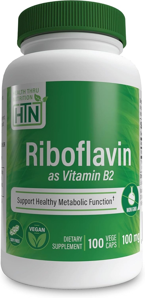 Gezondheid Thru Voeding Riboflavine 100mg Vitamine B2 100 Vegecaps 
