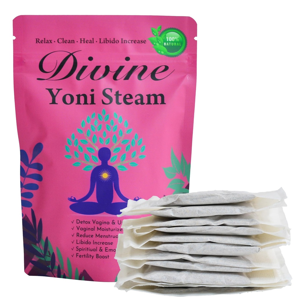 Herbes à vapeur Yoni, pack de 2 pour les femmes nettoyage et désintoxication à la maison, herbes à vapeur Yoni biologique pour équilibre de pH 12 sacs