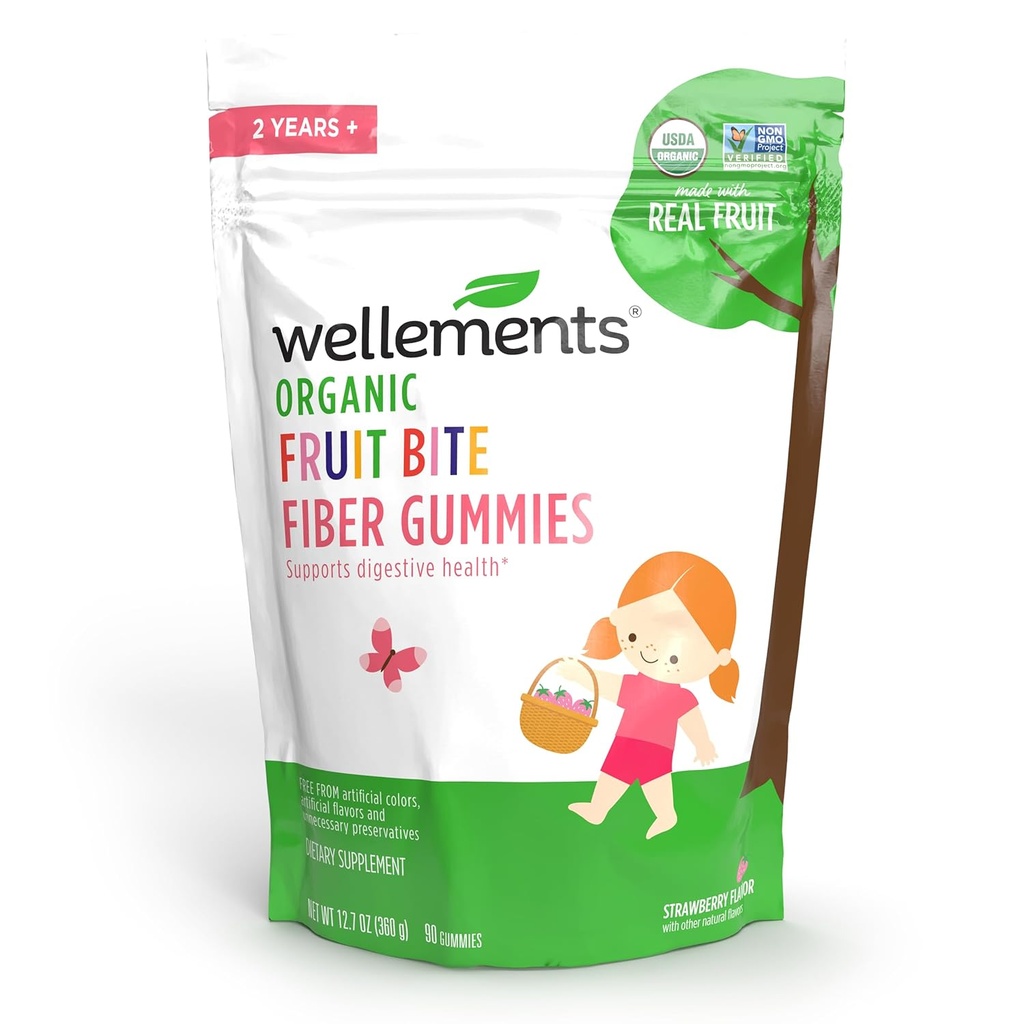 Wellements Biologische Fiber Fruit Bite Gummies 