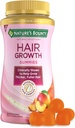 Natuur... Bounty Hair Growth Gummies voor het ondersteunen van dikker, voller haar met Biotine, Silicium & Arginine, Perzik Mango smaak Glutenvrij, Bevat geen Lactose, Natrium of Vis, 60 Count/30 Servers