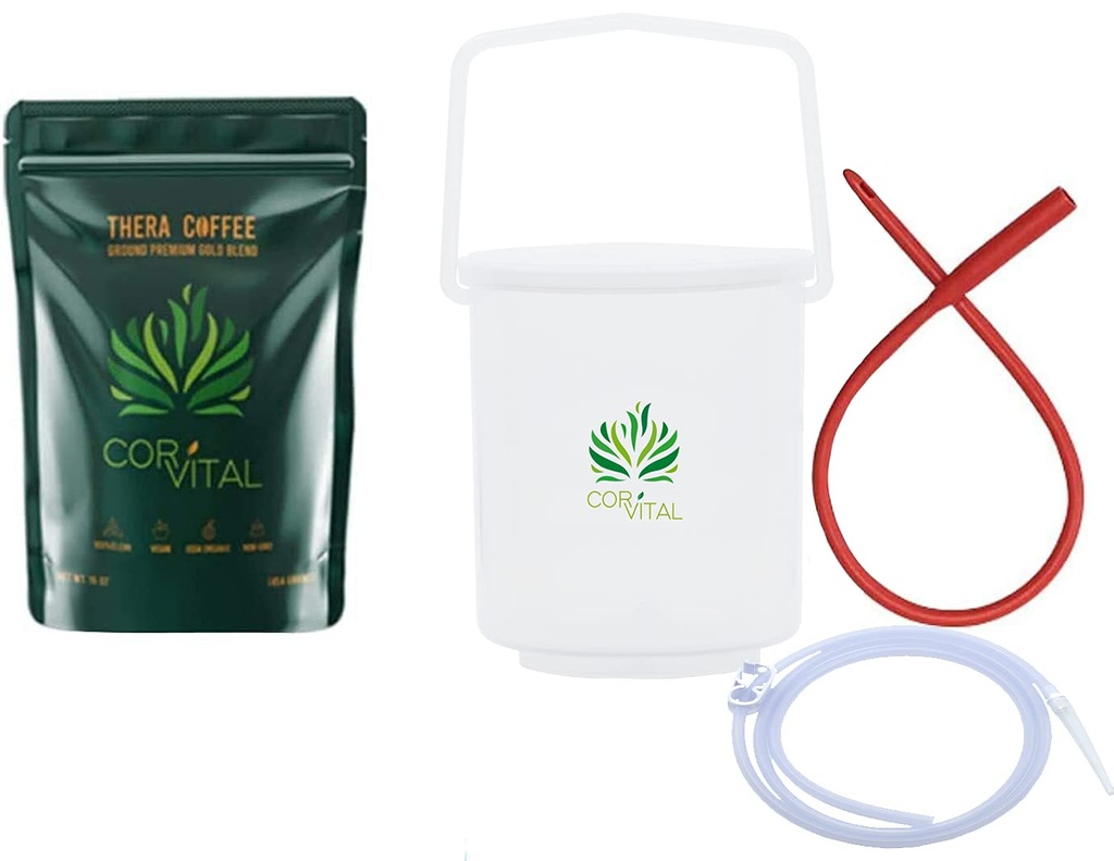 Koffie Klysma Kit voor Colon Reiniging met 1 LB Enema Koffie - Gerson goedgekeurd Home Klysma Kit - Klysma Emmer Kit - Therapie Geroosterde Koffie Detox Reiniging - Enema Coffee Biologische