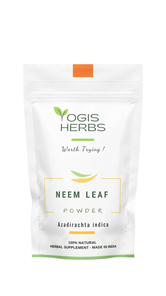 YOGIS HERBS Poudre de Neem Leaf – Pure Azadirachta Indica pour la désintoxication, le soutien immunitaire et la peau claire – Supplément à base de plantes 100% naturel (1 Lb)