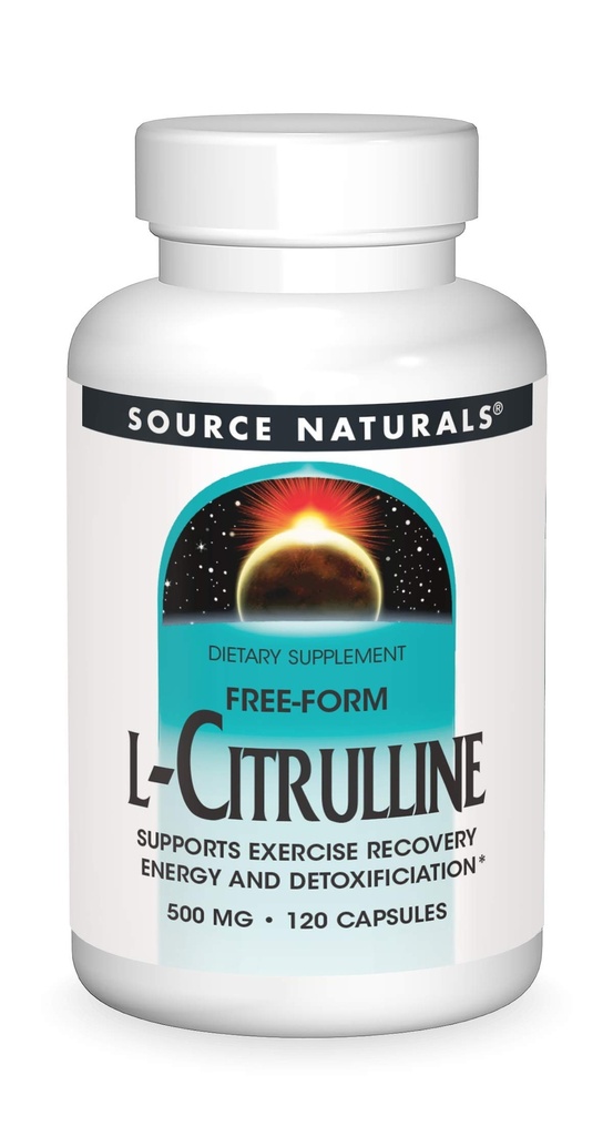 Bron Naturals L-Citrulline - Ondersteunt Oefening Herstel, Energie en Ontgifting*, 500 mg - 120 Capsules