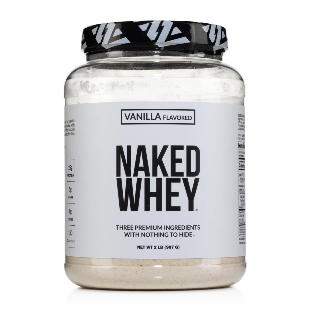 NACHET Poudre de protéines de whey Vanilla - seulement 3 ingrédients - Poudre de protéines de whey à l'herbe, saveur de vanille et sucre de coco biologique, certifié NSF, sans OGM, sans soja et sans gluten - 24 portions