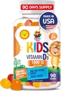 SUNNY SAM Vitamine D3 Gummies 1000 IE voor kinderen en volwassenen - Immune Support Kauwen met natuurlijke smaak - Vegetarische, Gelatinevrije Immune Ondersteuning Vitaminen voor kinderen