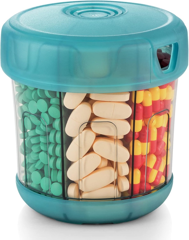 Extra grote supplement Organisator met XL 7 grote afdelingen, TPU zachte deksel Eenvoudig te laden en te gebruiken pil Dispenser, 1 maand Jumbo vitamine houder medicijn opslag