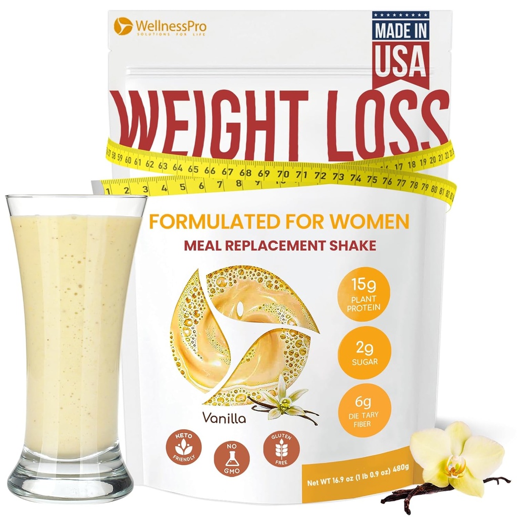 HARMONIFY Remplacement de repas Shake pour les femmes avec Vanilla Flavor, Keto Frıendly, Kosher Certfied Protéines Poudre, Pré & Probiotiques pour la digestion facile, Pas de sucralose inclus, 16,9 Oz