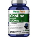 NusaPure Choline Bitrate 1000 mg 200 Veggie Capsules (Vegan Vegetarische, niet-GMO)
