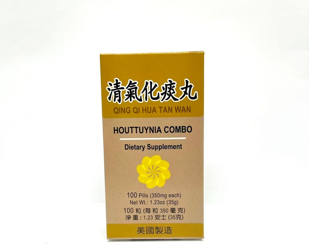 Houttuynia Combo - Qing Qi Hua Tan Wan Herbal supplement helpt bij ademhalingsgezondheid 350mg 100 pillen Made in USA