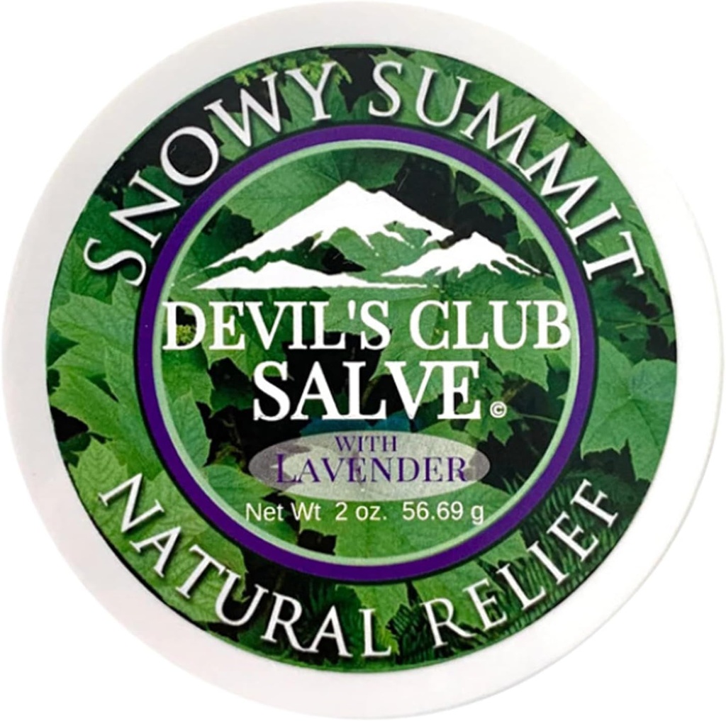 Snowy Summit Alaska Devil's Club Lavender Salve - Handgemaakte huidverzorging Zalf met Lavendel - Natuurlijke spier Rub met Premium, Responsible Broned Plant Materials - Made in USA - 2 oz