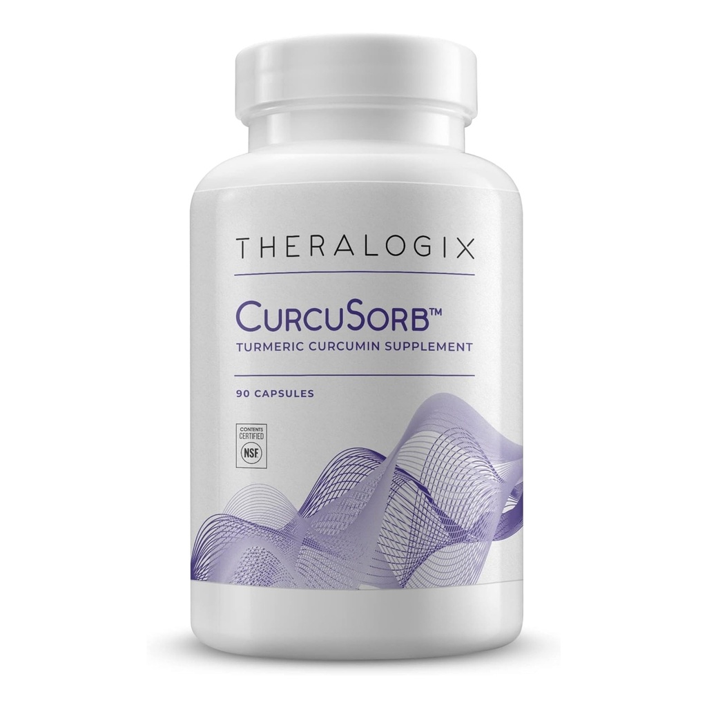 Theralogix CurcuSorb Kurkuma Curcumin Supplement - 90-Day Supply - High-Absorptie Kurkuma Curcumin - Ondersteunt Hersenen, Hart, Immune & Joint Health - Aids Healthy Aging - NSF Certified - 90 Capsules