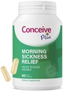 CONCEIVE PLUS Ochtendziekte verlichting - Pure gedroogde gemberpoeder - Verlichting van misselijkheid, beweging en maag Ongemak tijdens de zwangerschap - essentieel voor het verwachten van moeders - niet-GMO - 60 Vegan Capsules