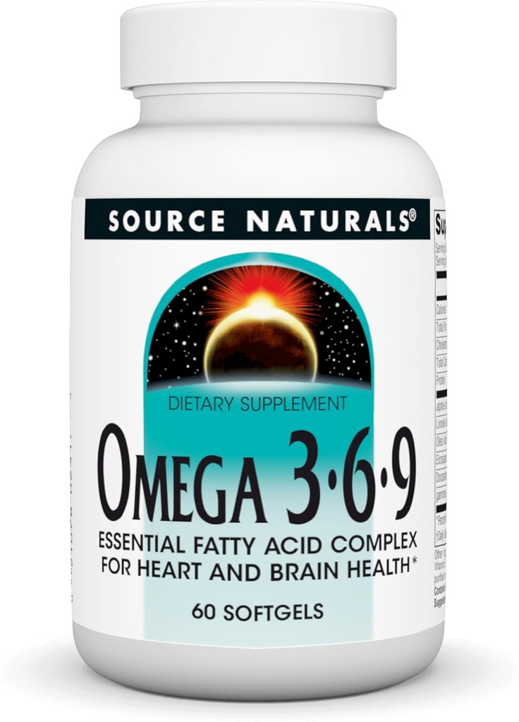 Bron Naturals Omega 3-6-9, Essential Fatty Acid Complex for Heart and Brain Health* - 60 Softgels