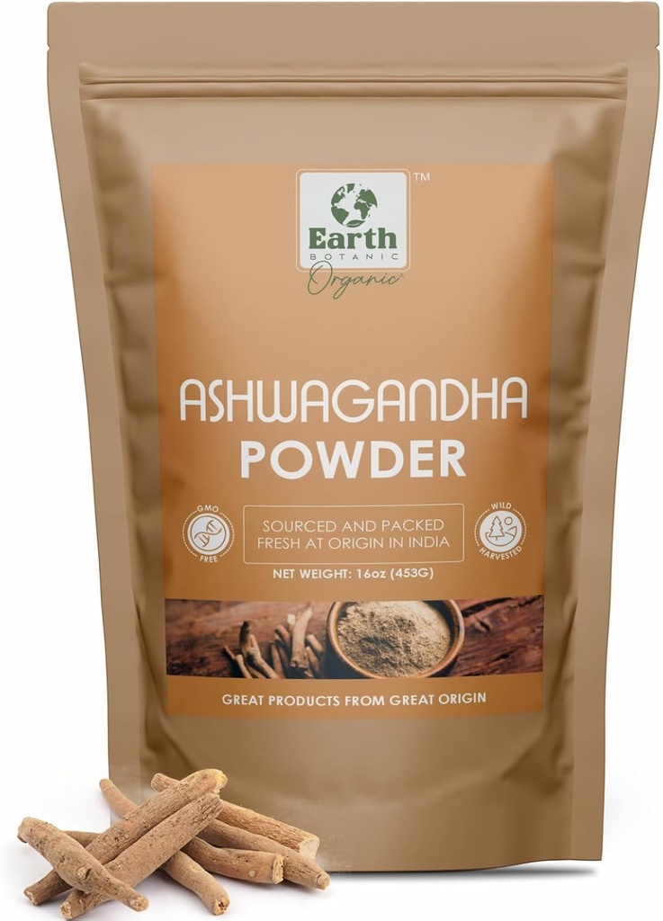Ashwagandha Root Powder 453g (16 oz) - Non GMO & Gluten Free - Withania Somnifera afkomstig uit India (Pack of 1)