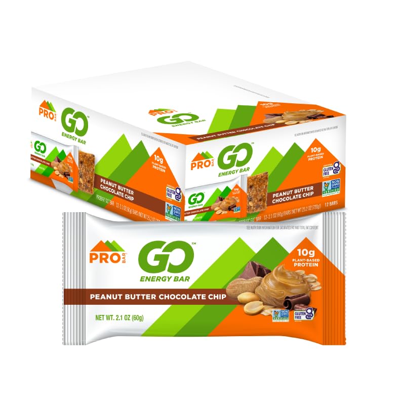 PROBAR - GO Energy Bars - Peanut Butter Chocolate Chip - Glutenvrije, niet-GMO, Ingrediënte snackbars voor hele voeding (12 telling)