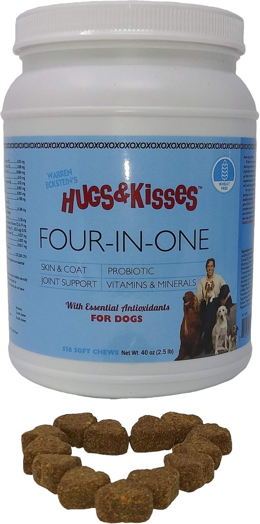 HUGS & KISSES Warren Eckstein's vier-in-een hond vitamine minerale supplement Treats