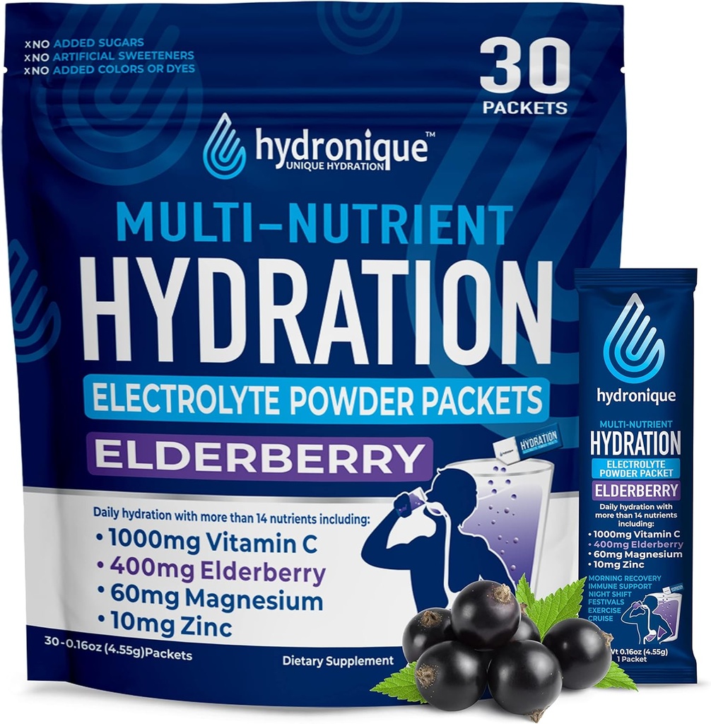 Hydronique Hydration Packets Low Sodium Electrolytes Powder 
