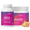 Microbiome Labs MegaSporeBiotic (60 capsules) + MegaPre (5.5 oz Poeder) Probiotic Prebiotic Bundle - Spore-Based Probiotic with Prebiotic Fiber Powder