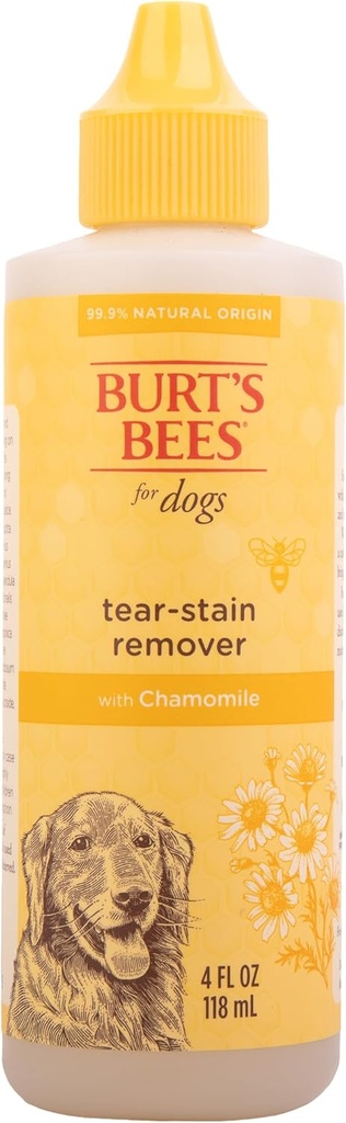 Burt's Bees for Pets Tear Stain Remover for Dogs with Chamomile, 99.9% Natural Origin Formulas, Dog Tear Stain Remover, Dog Eye Cleaner 4 oz