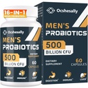 Probiotica voor mannen, 500 miljard CFU & 12 strains Mens probiotic, with Turmeric, Cranberry, Goji - Probiotica for Digestief Health, Gut, Immune & Bloating, Prostate & Urinary Tract Health, 60 Capsules