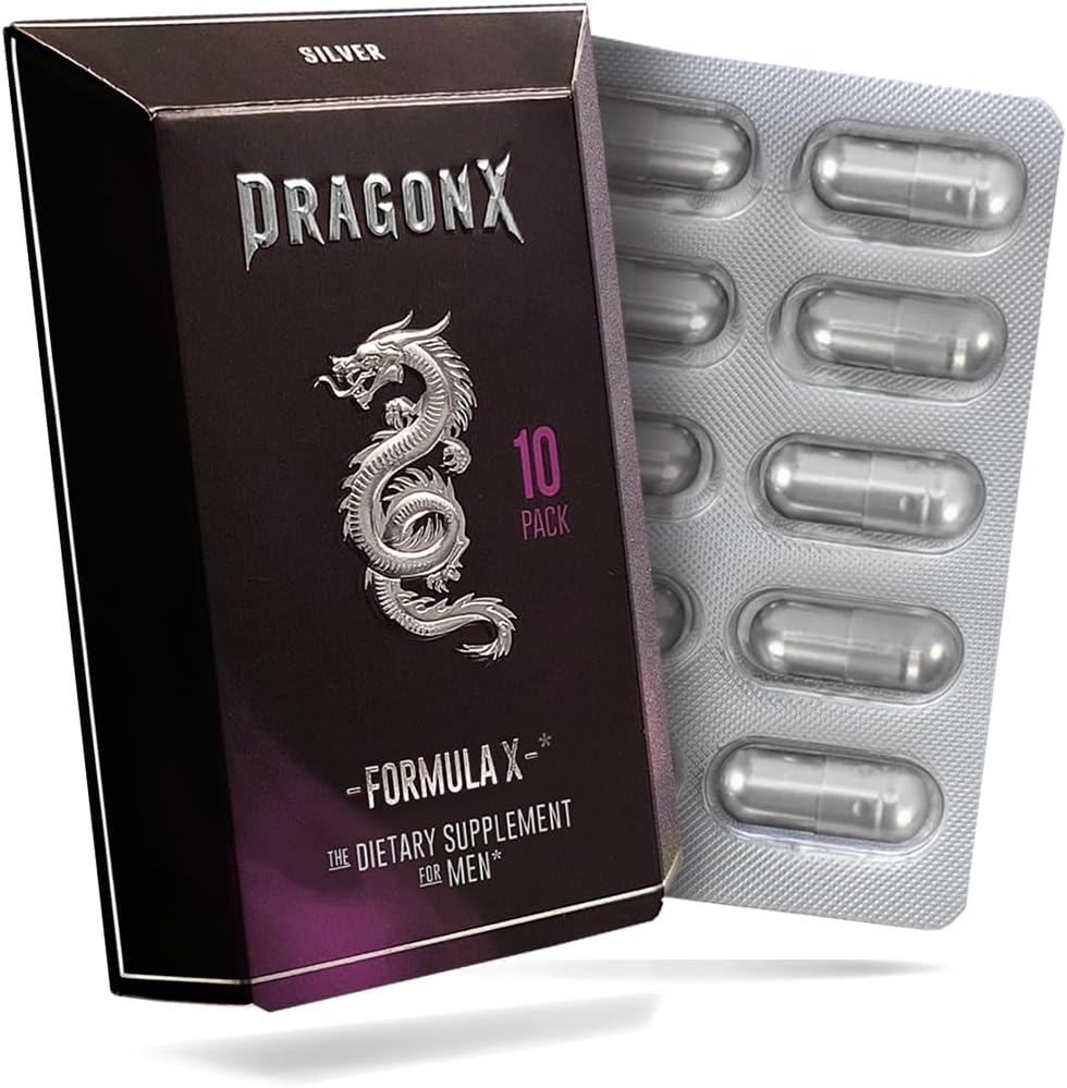 DRAGONX Silver Male Supplement voor uithoudingsvermogen, kracht, energie, duurzaamheid en aandrijving. Fast acting, lange duur Formule 