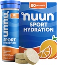 Nuun Sport Electrolyt tabletten met Magnesium, Calcium, Kalium, Chloride & Natrium, Glutenvrij & Veganistisch, Oranje, 8 Pack (80 Servings Totaal)