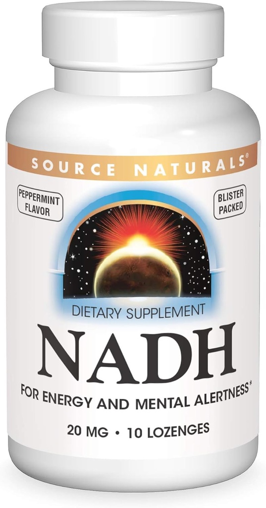 Bron Naturals NADH 20mg, Boost Energy and Mental Alertness*, 10 Lozen