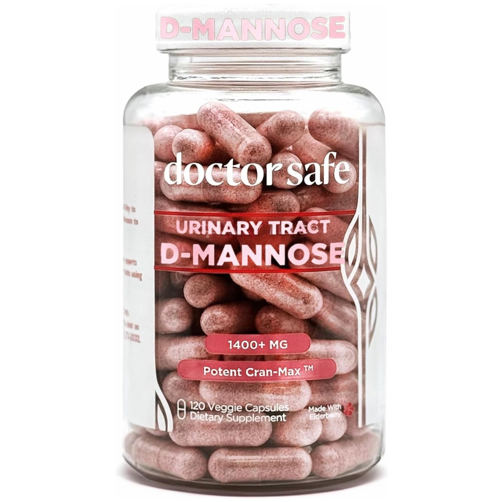 Cranberry Supplement, D-Mannose Capsules Gemaakt met Geconcentreerde Whole Fruit Cranberry, Natuurlijke Ondersteuning voor Snelle Actie om te helpen reinigen en beschermen van de urinetrek* (120 Tel)