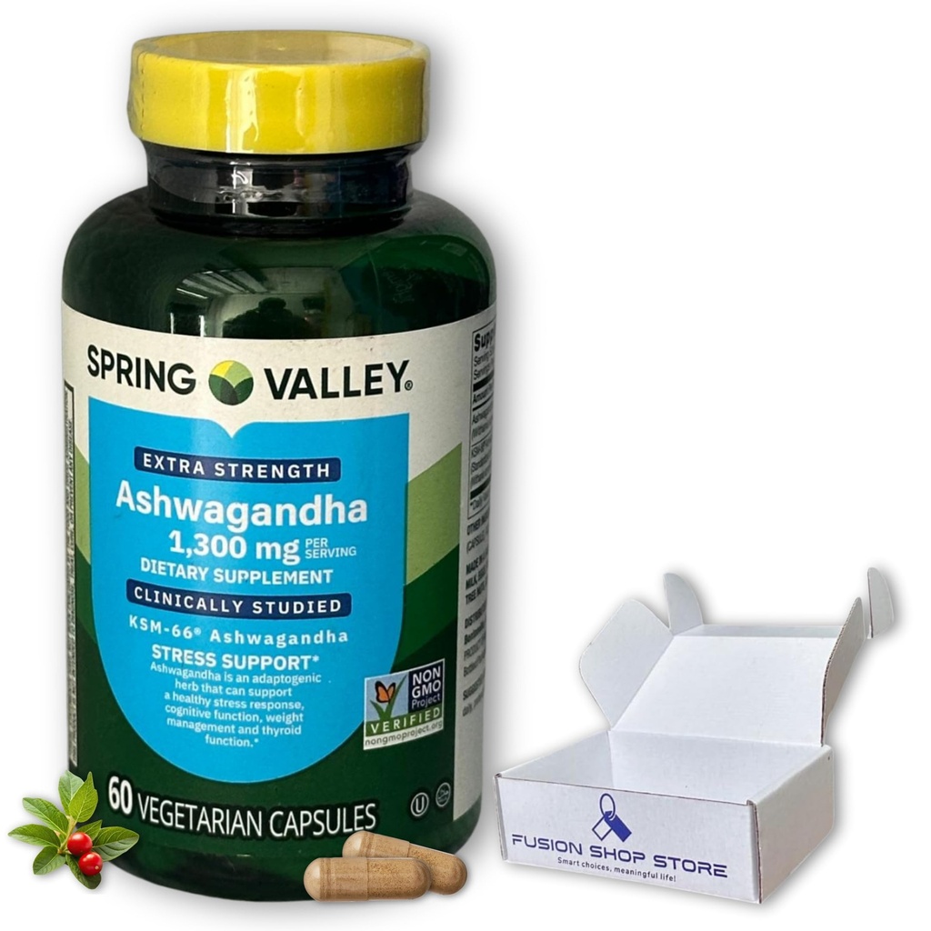 Ashwagandha ksm 66 1300mg- Capsules Extra sterkte, 60ct (verpakking van 1)