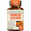 Supplément curcumin curcumin curcumin - 1200 mg d'extrait curcuminique organique + tumérique (95% Curcuminoïdes) pour le soutien articulaire et la santé digestive - Supplément curcumin curcumin pur avec poivre noir - 60 Capsules