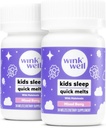 Wink Well Kids Kauwbare Melts- Kinderen Slaaphulp Kauwt met Melatonine 1mg- Quick Deep Peuter Slaaphulp, Drug-vrij-snel, Niet-Habit-Oplossen Tablets- 30 Melts (pakket van 2)