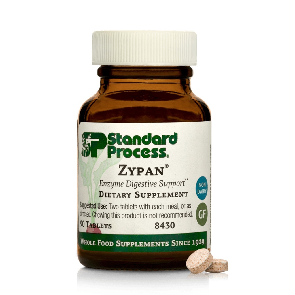 Processus standard Zypan - Supplément de soutien de la santé digestive - Supplément HCI avec pancréatine, chlorhydrate de bétaine et pepsin - Soutien Macronutriment Digestion - 90 comprimés