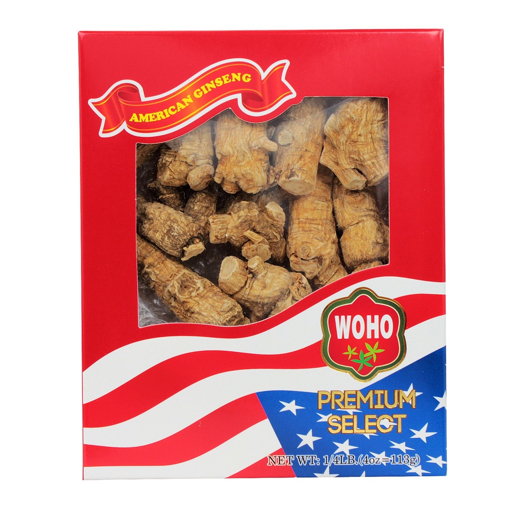 Woohoo Natural WOHO #109.4 Korte Jumbo Amerikaanse Ginseng Wortels 4oz Doos