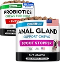 Probiotica + Anal Gland Support Dogs Bundle - Digestieve enzymen & Prebiotica - Allergie, diarree, constipatie & Scoot Treatment - Fiber Supplement for Digestie, Gut Health & Immunity - Made in USA