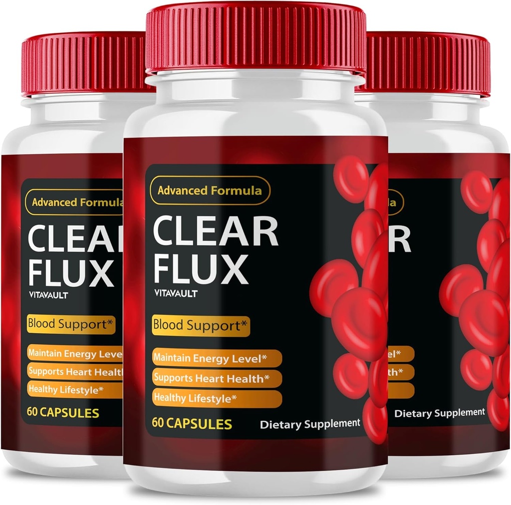 Clear Flux Supplement, Super Boost Clear Flux Supplement, Clear Flux Pillen, Officiële Formule, Premium Ondersteuning voor het handhaven van stabiele niveaus en gezonde Circulatie, Duidelijke Flux Health Reviews (3 Pack)