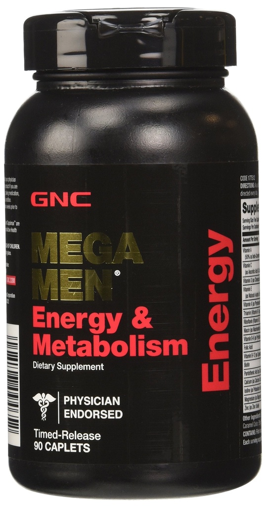 GNC Mega Men Energie en Metabolisme Supplement, 90 Tel.