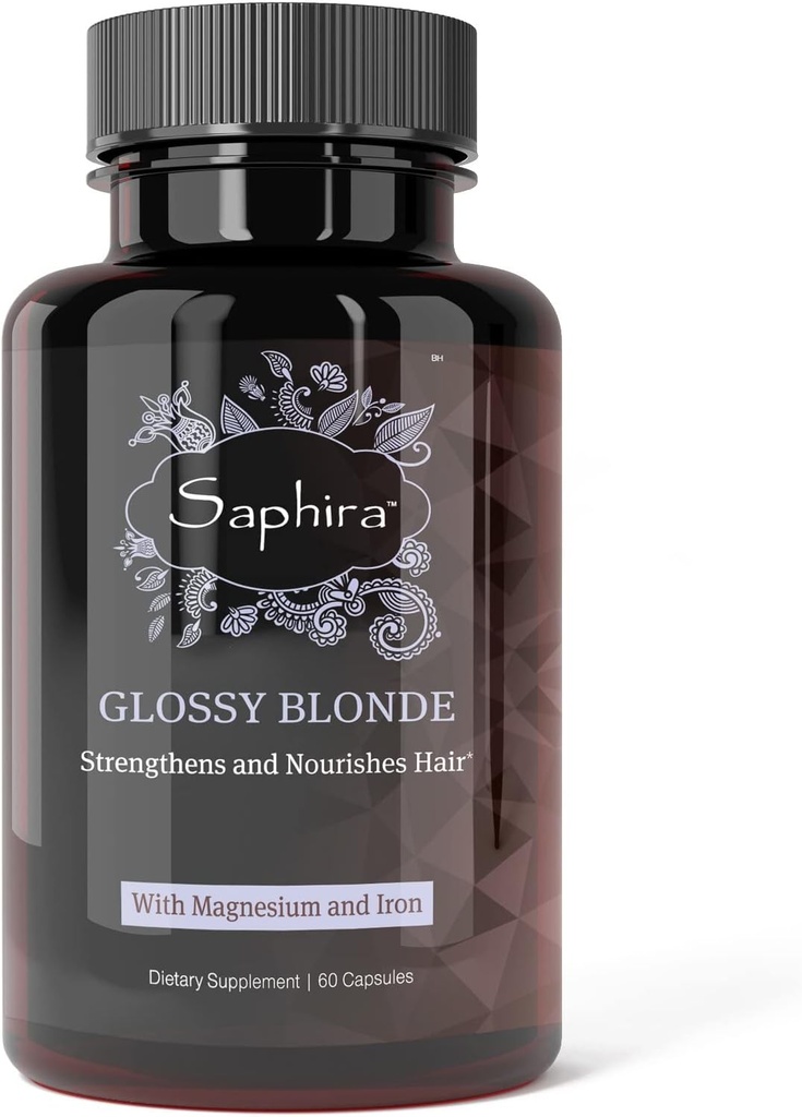 Saphira Blond brillant supplément de cheveux et vitamines pour Blonde, Blanchiment et En évidence cheveux avec Magnésium et Fer, 60 Capsules, 1 mois d'approvisionnement